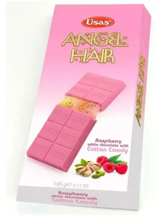 Angel Hair Hvid Chokolade med Pistacie og Candyfloss fyld 140g